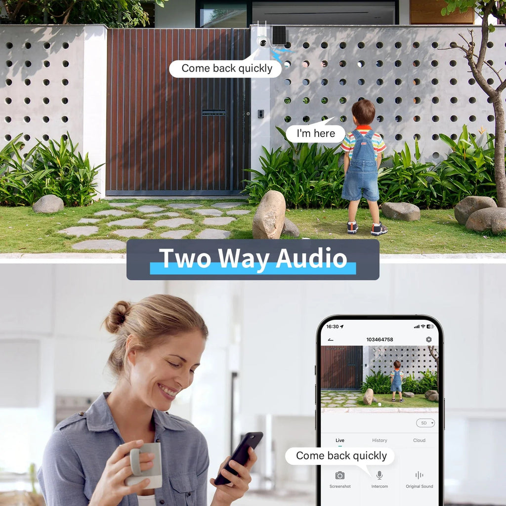 Jennov Solar Security Camera Outdoor Wireless, 2K 3MP 360° View Battery Powered WiFi CCTV Camera with Solar Panel IP66 Lootquake LLC