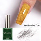 Vendeeni 15ml Furs Fluff Top Coat Gel Nail Polish Glossy Matte Effect UV LED Gel Varnish DIY Plush Velvet Top Coat For Nail Art