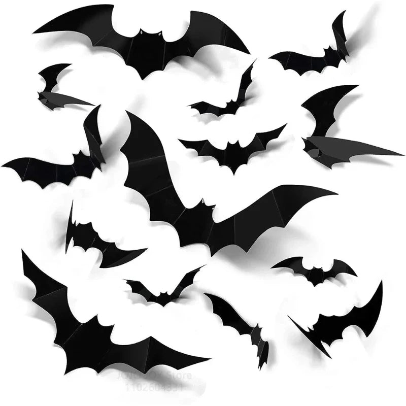 Halloween Decoration 3D Black PVC Bat Halloween Party DIY Decor Wall Sticker Bar Room Halloween Party Scary Decos Props Lootquake LLC