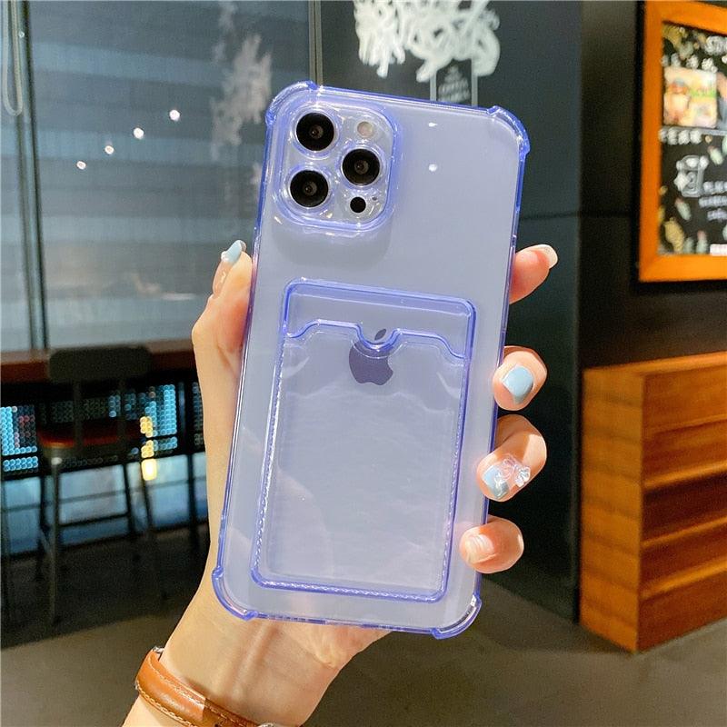 Luxury Wallet Card Pocket Holder Case for IPhone 13 14 Pro Max 12 Mini Minimal IPhone Design Case Slim Fit Thin Protective Soft Shock-Absorbing Wallet Case Stevvex