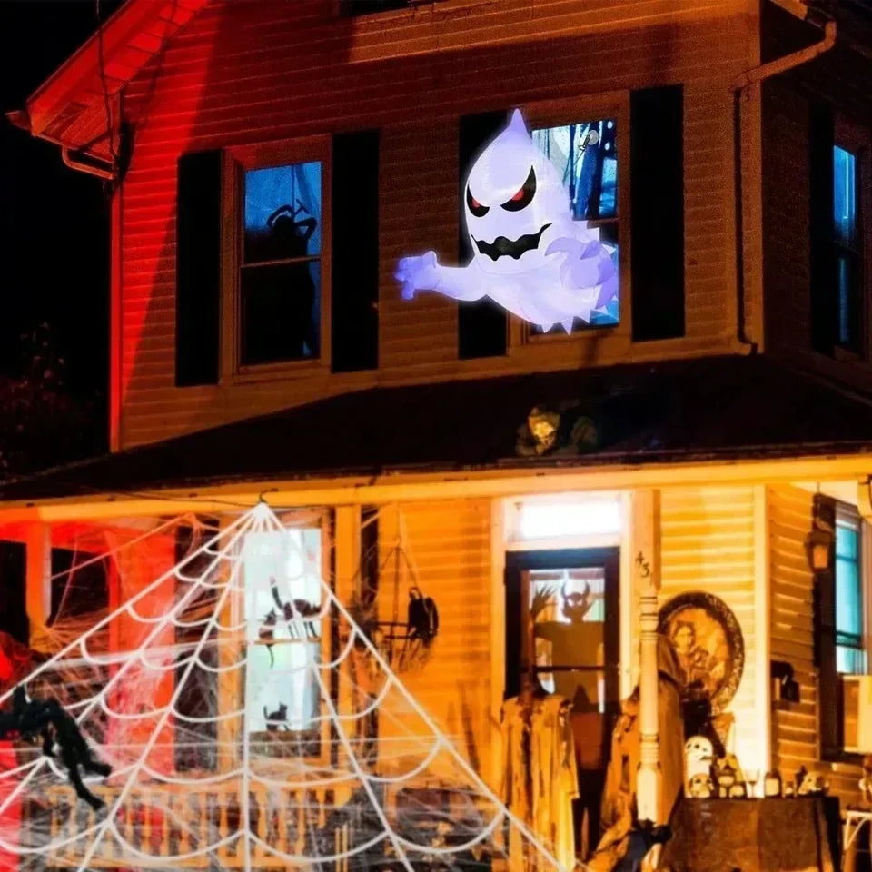 Spooky Halloween Inflatable White Ghost Outdoor Decoration Light Up Scary Decor for Garden Party Indoor Yard unique Party Lootquake LLC