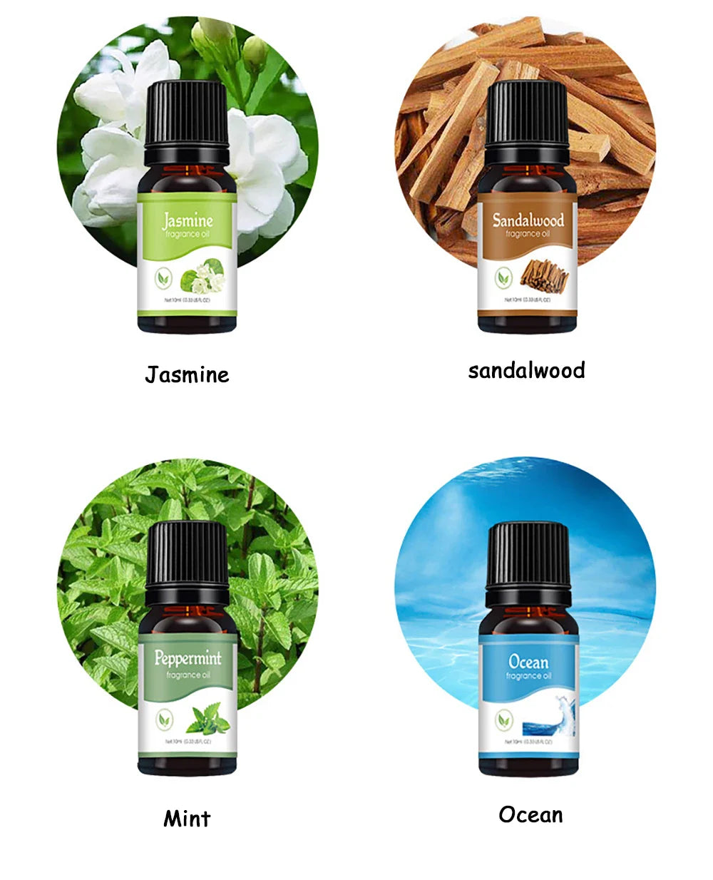 Natural Herb Essential Oils for Aroma Diffuser Air Humidifier Home Water-soluble 10ml Air Freshener Scents Fragrance Oil Perfume Lootquake LLC