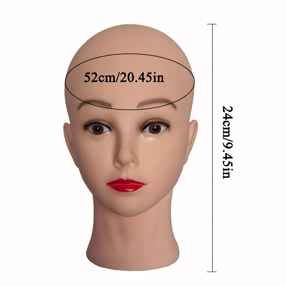 Professional Makeup Doll Head Bald Manikin Model For Making Wigs Styling Caps Hairdressing Hat Headwear Display Stand