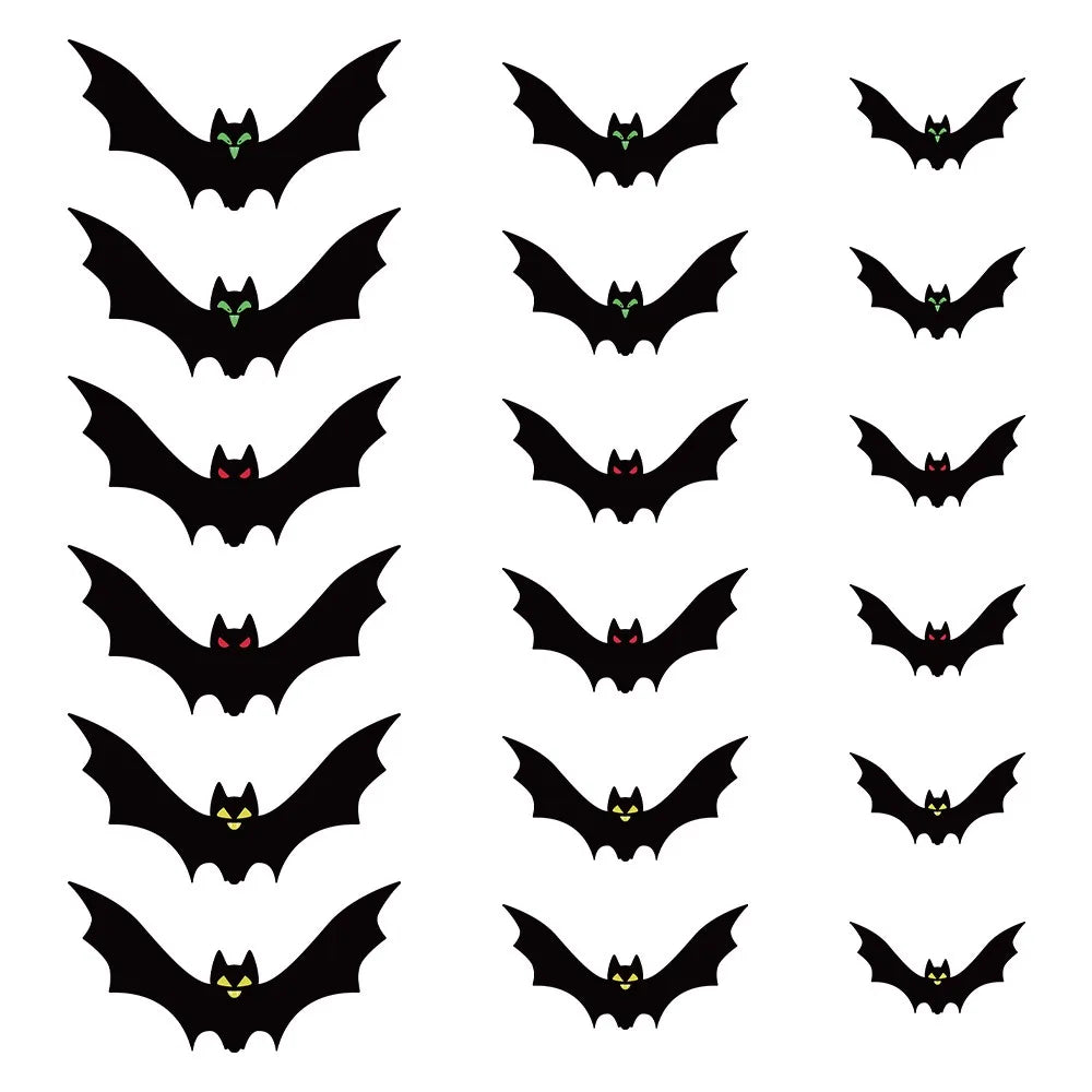 Funny Spooky Halloween Bat Decorations with Eyes Trick or Treat Bats Wall Decor Realistic Simulation Bat Pendant Halloween Party Lootquake LLC