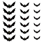 Funny Spooky Halloween Bat Decorations with Eyes Trick or Treat Bats Wall Decor Realistic Simulation Bat Pendant Halloween Party Lootquake LLC