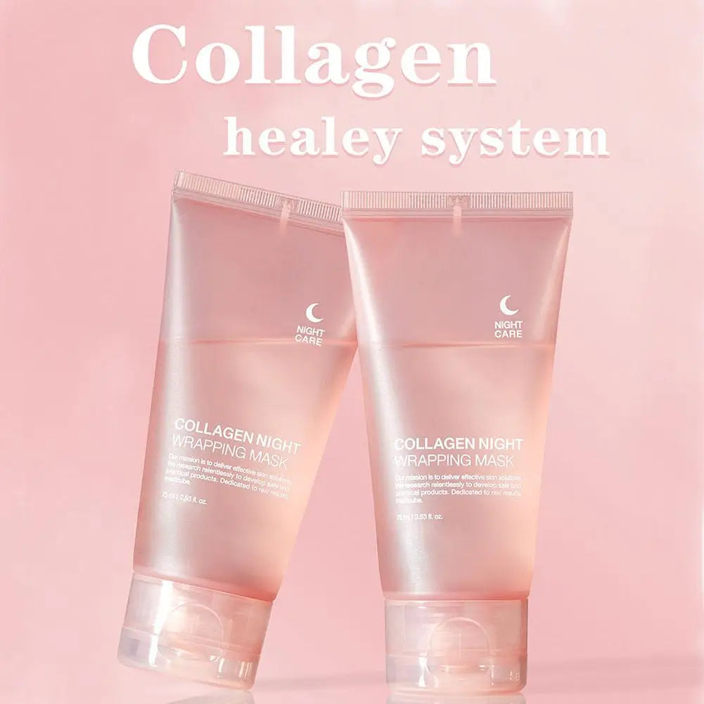 Hydrolyzed Collagen Overnight Facial Mask Wrapping Peel-Off Mask Hydrating Firming Mask for Elasticity Reduces Sagging Dullness Lootquake LLC