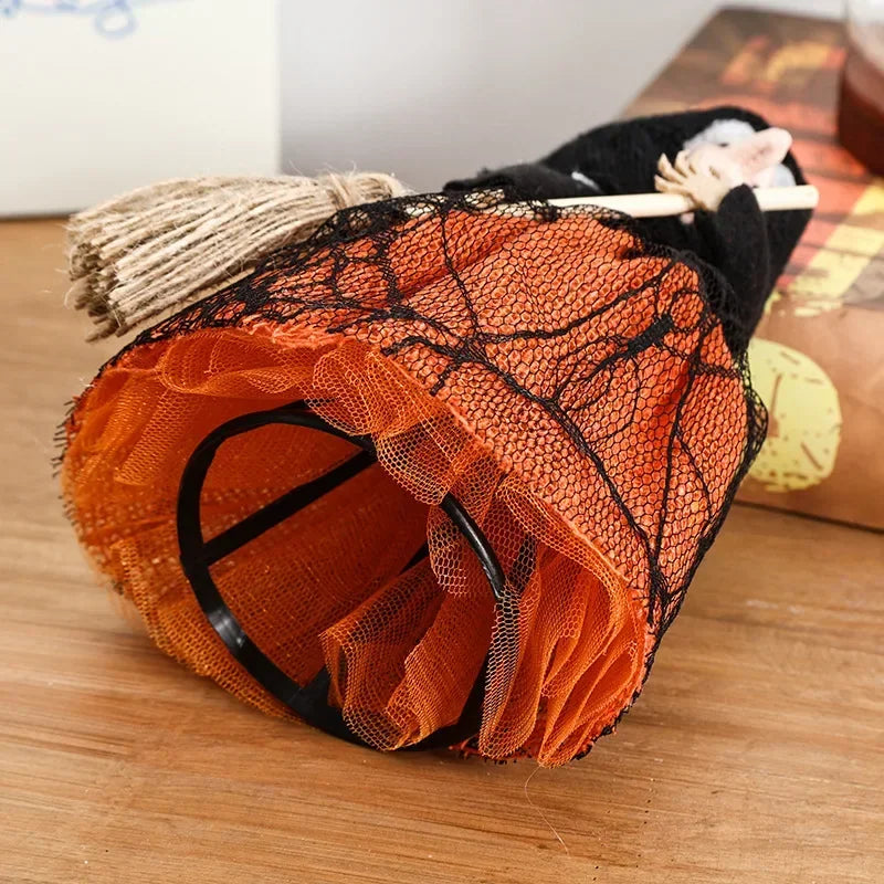 Halloween Witch Decoration with Broom for Home Garden Porch Party Hanging Decor Indoor and Photography Prop Home Accessories Lootquake LLC