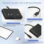 USB C SD Card Reader for iPhone 15-17 iPad Mac pro Air with USB a Port Micro SD Memory Card Adapter Camera Card Reader