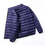 Lightweight Down Cotton Coat Men's Winter Cropped Jacket Stand Collar Hooded Outerwear