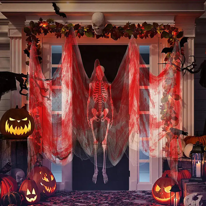 Horror Halloween Party Decoration Haunted Houses Doorway Outdoors Decorations White Creepy Cloth Scary Gauze Gothic Props Lootquake LLC