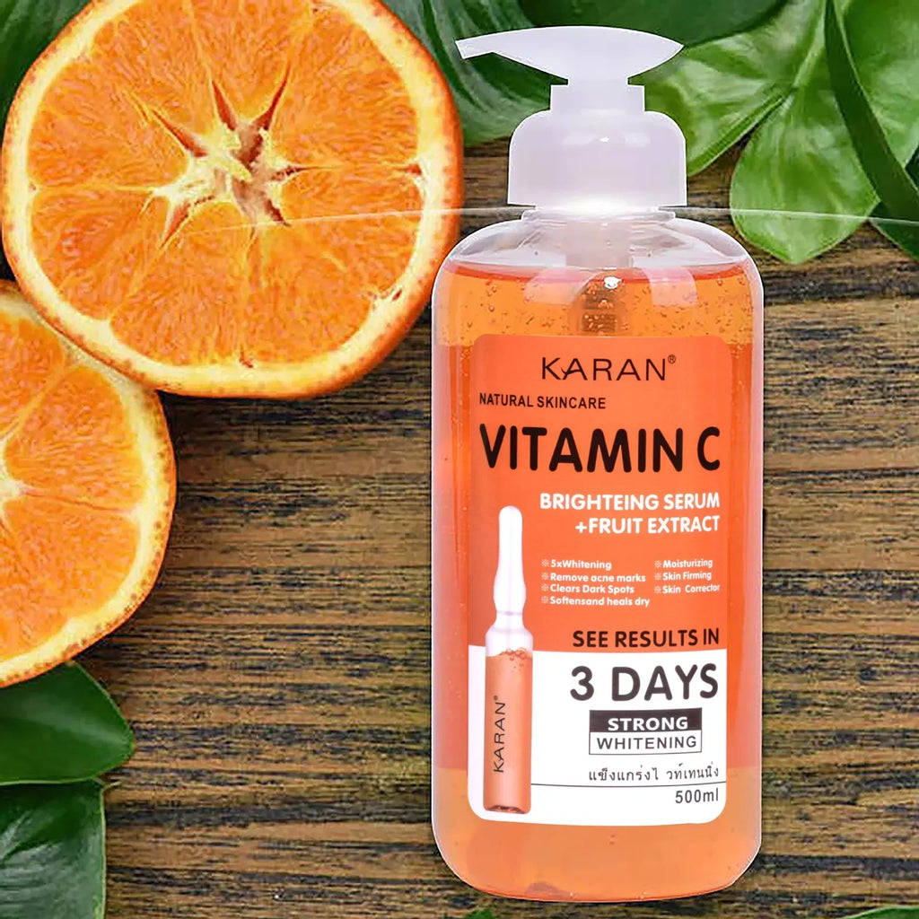 500ml Vitamin C&VE Face Serum VC Fruit Acid Brightening Repair Anti-aging Body Essence Alpha Hydroxy Acids (AHA) Essence Lootquake LLC