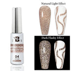 5ML Gold Silver Metallic Liner Paint Gel Polish Chrome Mirror Metal Effect Super Bright French UV LED Semi Permanent Nail Gel Lootquake LLC