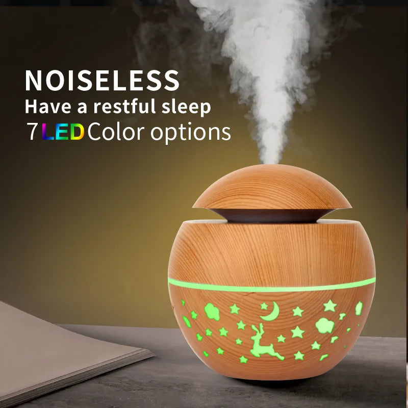 2024 Home Mushroom Head Bedroom Air Purifier USB Desktop Nebulizer Wood Texture Personalized Aromatherapy Machine Humidifier Lootquake LLC