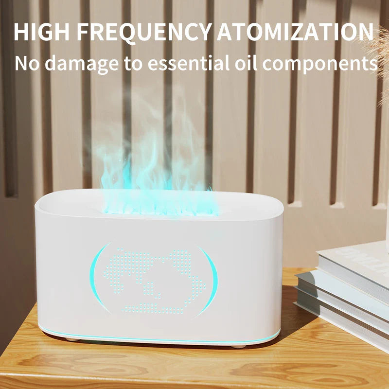 Map Humidifier Colorful Gradient Flame Aroma Diffuser Home Hotel Desktop USB Air Humidification Lootquake LLC