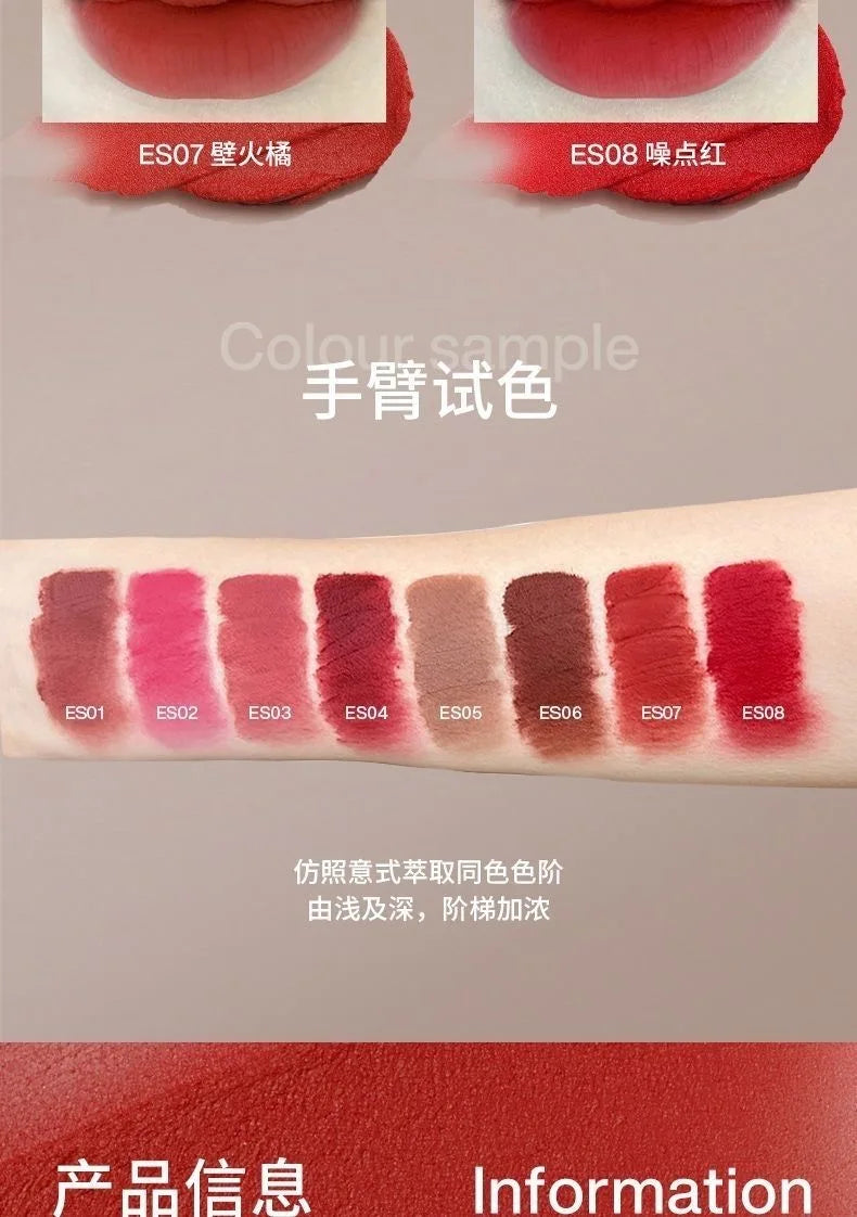 INTOYOU Matte Lipstick Longlasting Lip Clay Velvet Waterproof Lip Gloss Non-sumdge Non-stuicky Lip Stain Espresso Lips Makeup