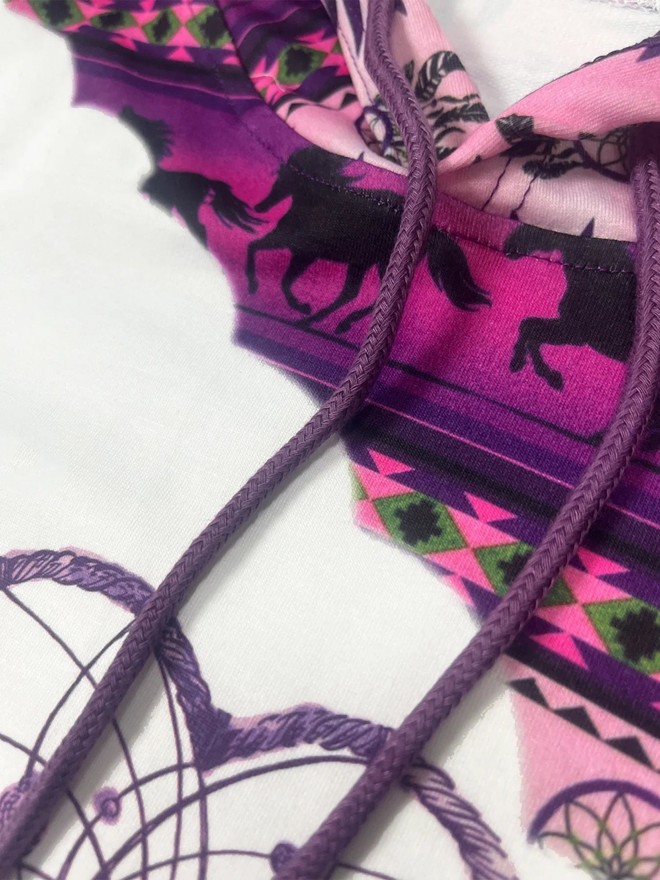 Women's Ethnic Style Retro Print Hoodie THRIXINE