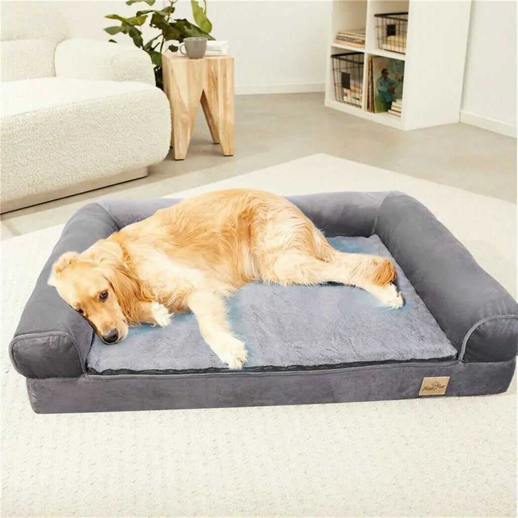 XXL Large Orthopedic Dog Bed Cozy Pet Dogs Bedding with Bolster Washable Cover Lootquake LLC