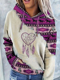 Women's Ethnic Style Retro Print Hoodie THRIXINE