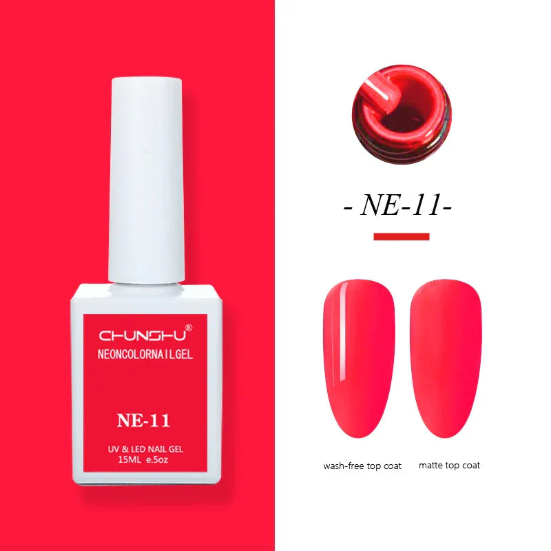 CHUNSHU 15ml Fluorescence Gel Nail Polish Semi Permanent UV/LED Nail Gel Long Lasting Varnish For Nails Art Manicures Soak Off Lootquake LLC
