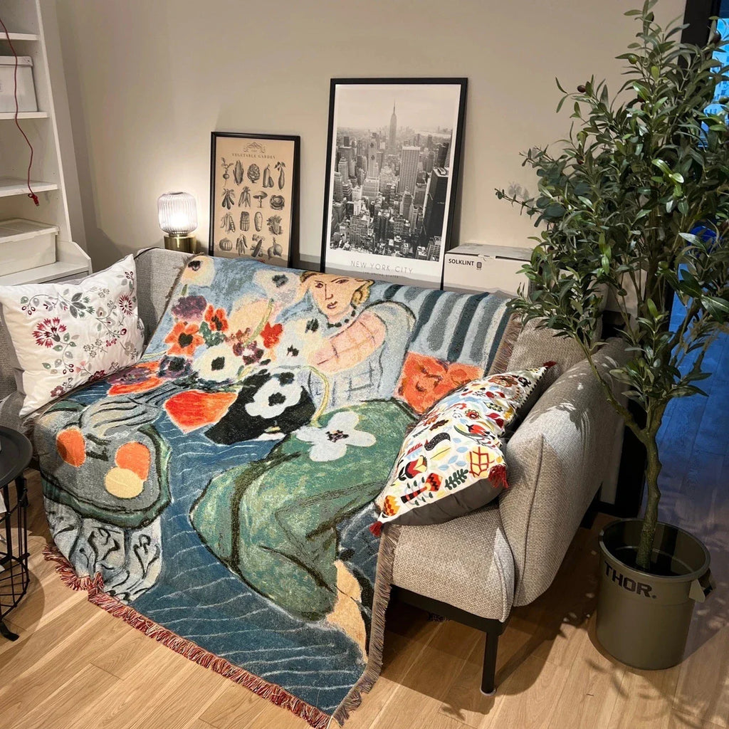 Casual Blankets Bed Decoration Woman Henri Matisse Carpet Sofa Sofa Blanket Throw Blankets Leisure Rug Single Tapestry drop ship Lootquake LLC