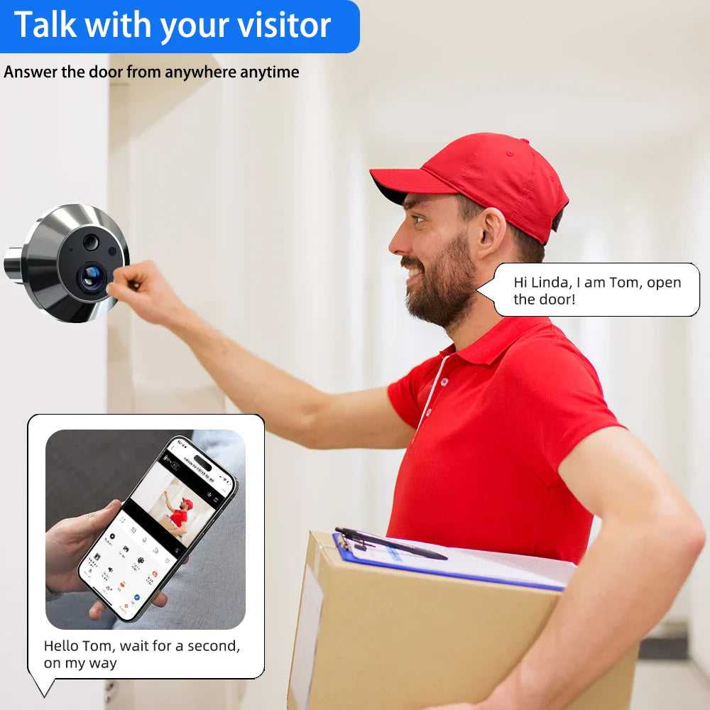 Mini 5MP Tuya Smart Life Home Digital Viewer Peepholes Door Eye WiFi IR No Red Exposure Night Vision Camera 4.3Inch Baby Monitor Lootquake LLC