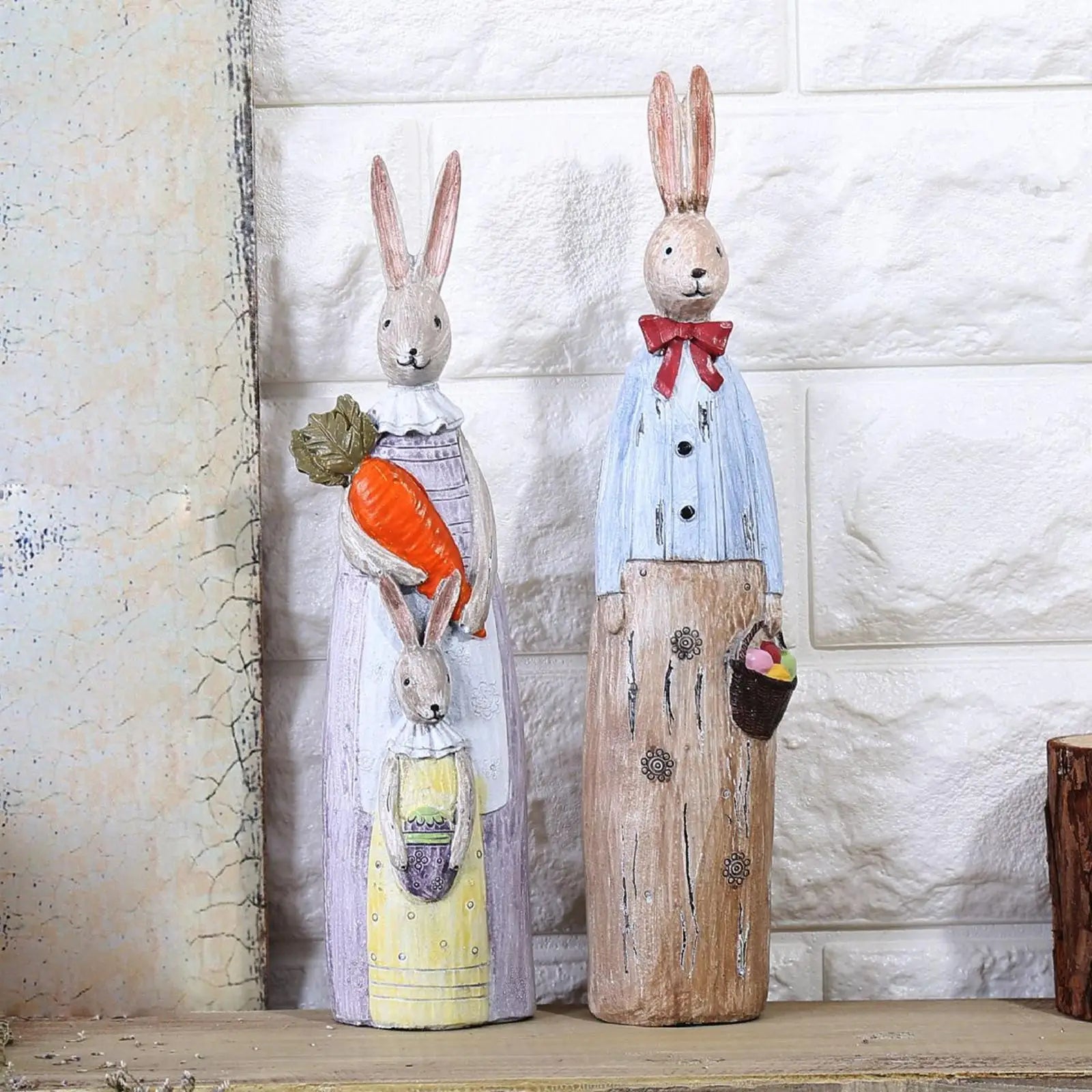 Cute Rabbit Statue Home Decor Bunny Easter Party Supplies Wedding Gift Craft Animal Bookshelf Bunny Sculpture Easter Decor