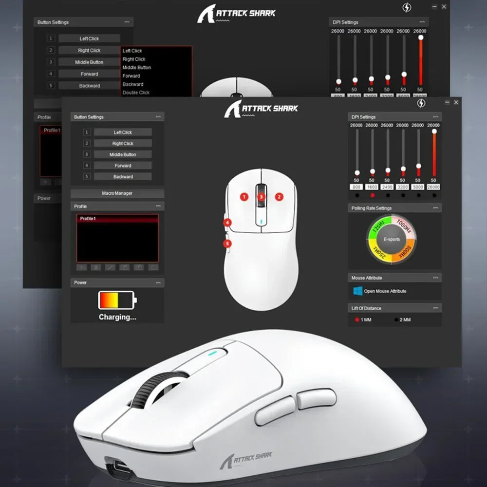 Attack Shark X3Pro Wireless  Gaming Mouse PixArt PAW3395 26000dpi Bluetooth Optical Mouse Tri-Mode Connection Macro Gaming Mouse Lootquake LLC