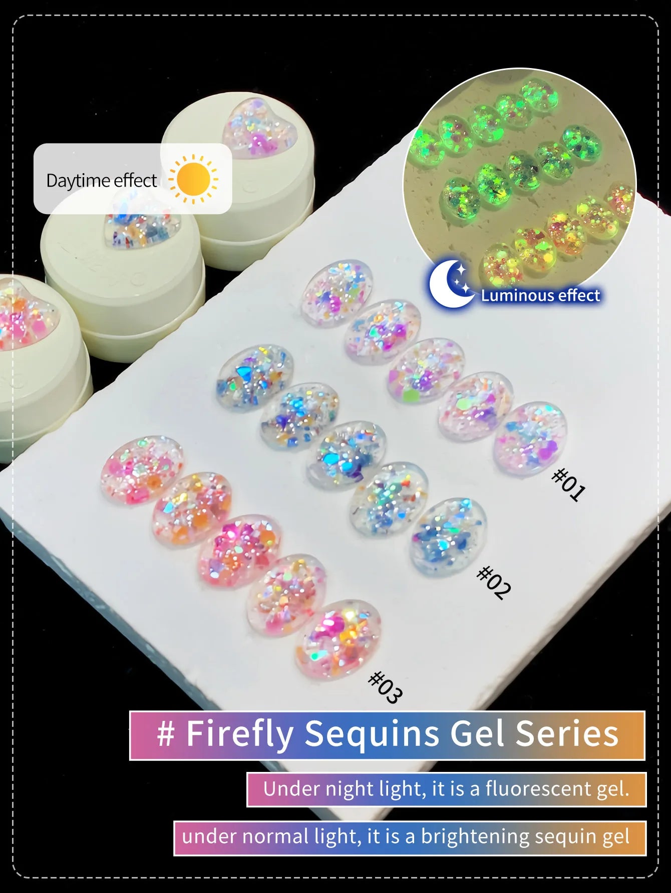 5g Fluorescent Disco Iuminous Sequin Gel Nail Polish Neon Ultraviolet LED Nail Gel Soak Off Gel Varnish Luminous Nail Art Gel Lootquake LLC