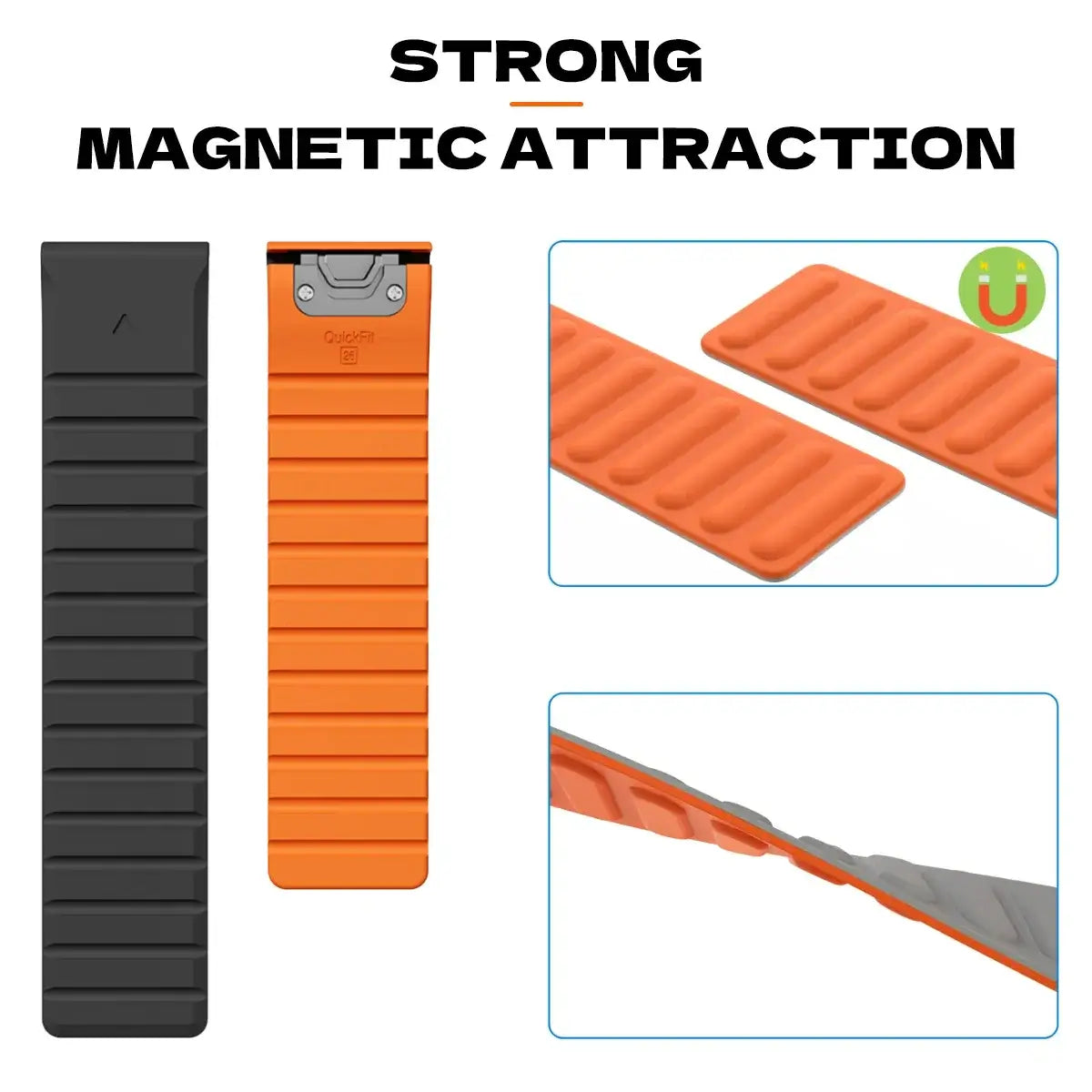 Garmin Magnetic Silicone Band - Durable QuickFit Strap - SJB-DIAMOND ELITES