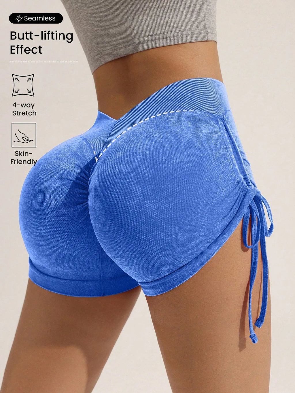 MatteFit Peach Lift Euro Style Women's Yoga Shorts THRIXINE
