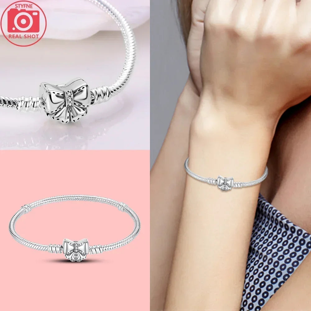 New 925 Silver Celtic Knot Snake Bone Lucky Eye Bracelet Fit Original Charming Bracelet Diy Fine Jewelry Gifts for Women Lootquake LLC