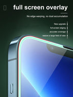 2Pcs Luminous Protective Glass For iPhone 14 13 12 11 Pro Max X XR XS Screen Protector For 7 8 6 Plus SE3 Glowing Tempered Glass  Luminous Glowing Tempered Glass Screen Protector for iPhone Stevvex