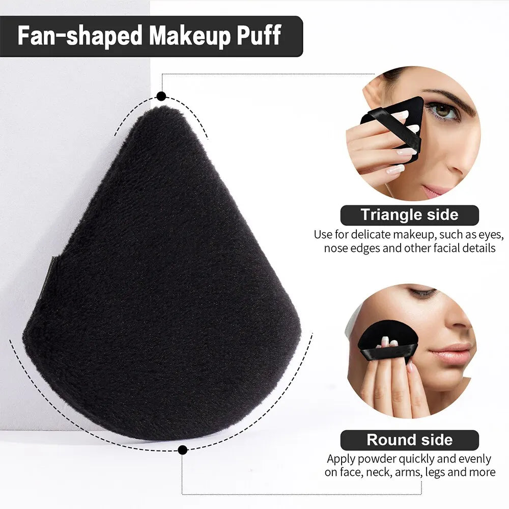MAANGE 10/12 Pcs Triangle Powder Puff Wet Dry Use For Loose Powder Liquid Cosmetic Soft Plush Powder Puff Makeup Foundation Lootquake LLC