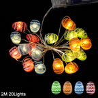 2M 20LED Easter Rabbit String Light Carrot Chick Eggs Fairy Light Garland Happy Easter Party Decoration For Home Kids Gift 2025 Lootquake LLC