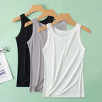 European and American Yards Ladies Suspender Vest Sleeveless Top Solid Color Sexy Thread Bottoming Thin Vest Four Seasons Essent