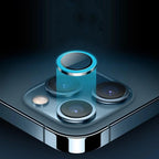 9H Tempered Glass Camera Cover Screen Protector Metal Individual Ring For iPhone Phone Glitter Camera Lens Protector Film For iPhone 14 13 12 11 Pro Max Luminous Lens Metal Glass Protective Cover Stevvex