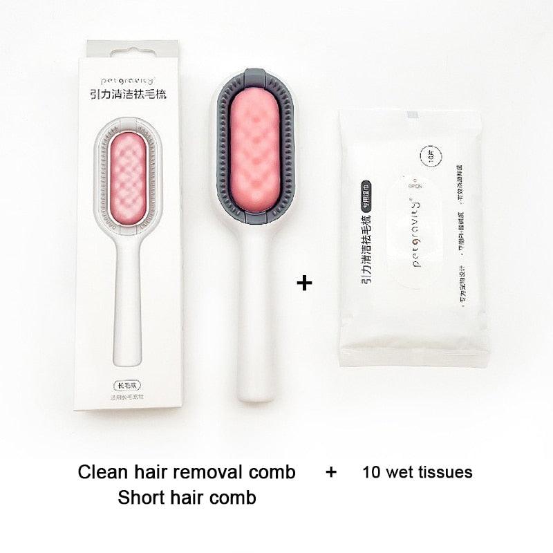 Cat Cleaning Comb Cat Hair Remover to Remove Floating Hair Sticky Fur Universal Pet Grooming Brush for Cat Dog Paired with Wipes Pet Cleaning Hair Removal Comb For Massaging And Removing Loose Hair Stevvex