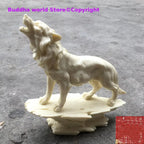 GOOD Sculpture HOME OFFICE Company SHOP CAR TOP cool art wolf carving Ornament statue