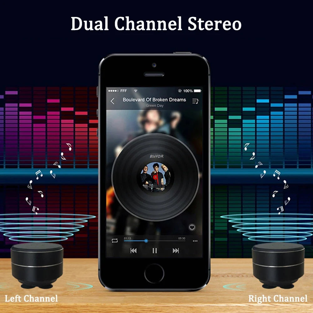Wireless Bluetooth Vibration Speakers Mini Bone Conduction Speaker Stereo Audio Digital TWSDropshipping Portable Metal Speaker Lootquake LLC