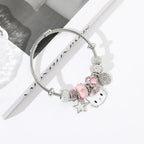 2pcs/set fashion exquisite cartoon cute hello Kitty trendy inlaid rhinestone jewelry set, suitable for daily wear, suitable as a