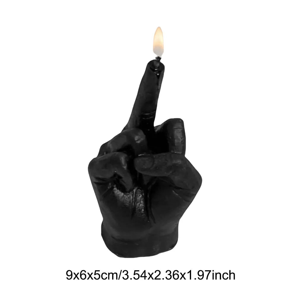 Middle Finger Shaped Model Scented Candle Funny Candle Statues Desk Decoration Hand Gesture Candle for Home Bedroom Supplies