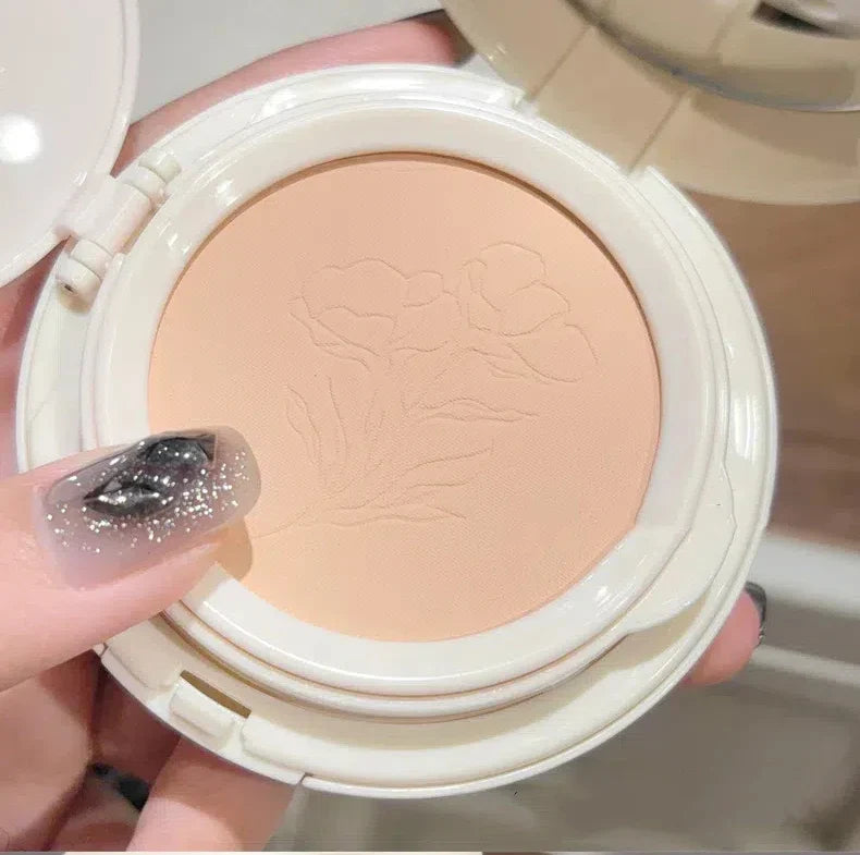 Matte Face Pressed Powder Oil Control Natural Full Coverage Moisturizing Whitening Foundation Cream Base Makeup 2 In 1 Cosmetic Lootquake LLC