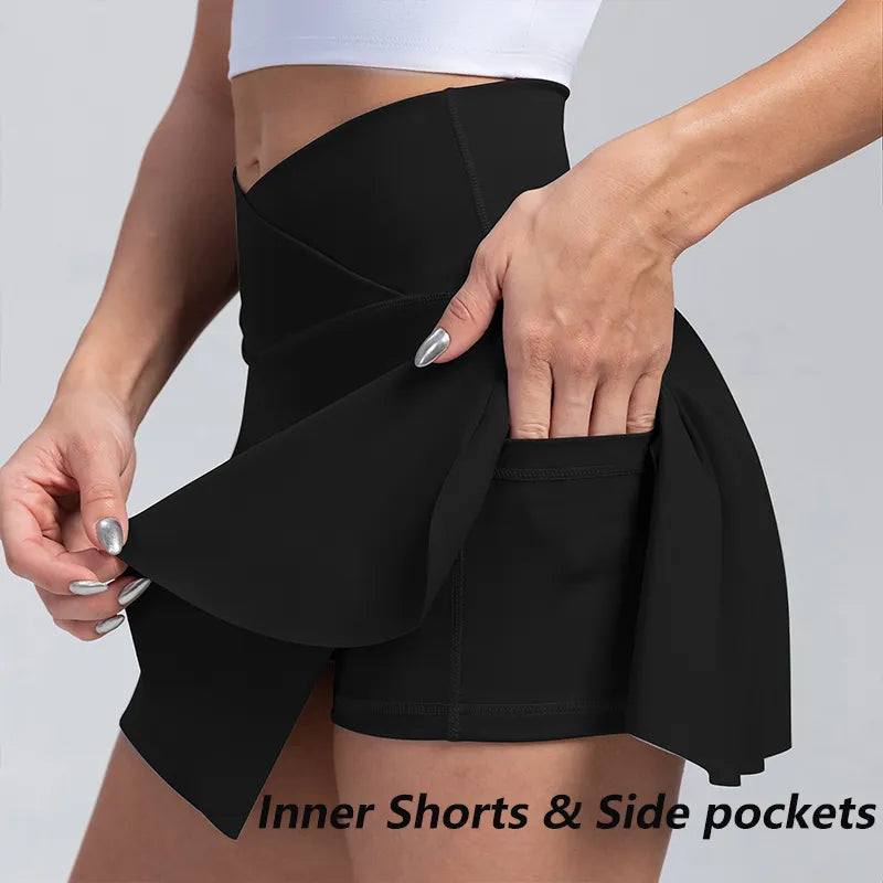 Women Pleated Tennis Skirt with Pockets - SJB-DIAMOND ELITES