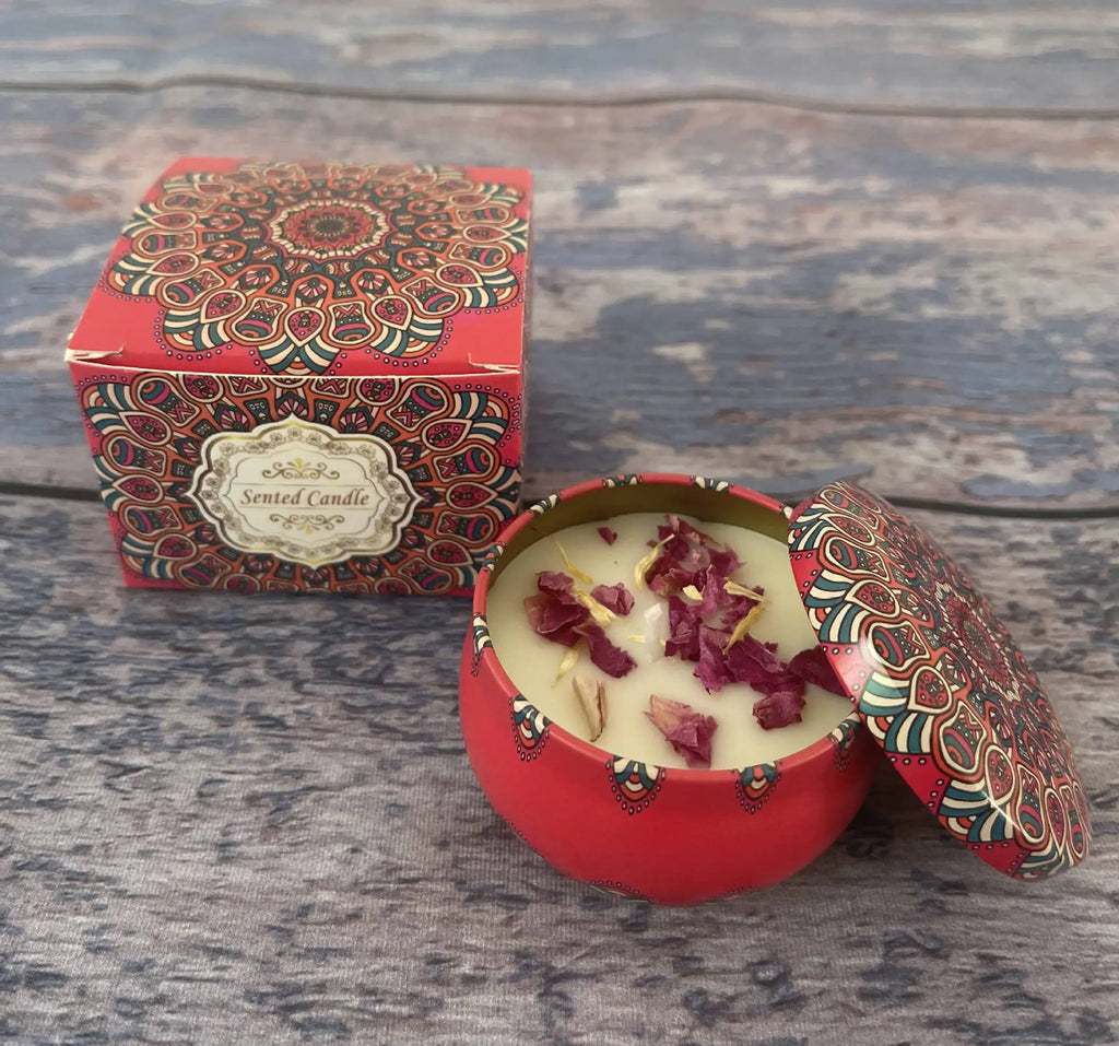 Soybean wax dried flower scented candle? Wedding companion gift birthday gift floral fragrance incense candle Lootquake LLC