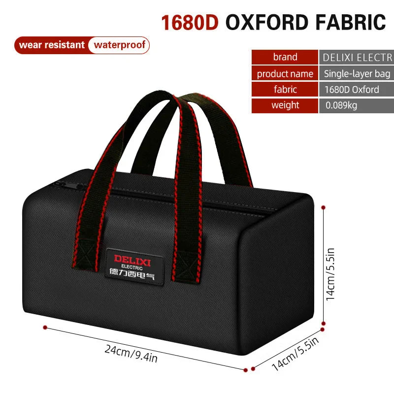 DELIXI ELECTRIC Tool Bag Oxford Cloth Portable Storage Bag, Professional Electrician and Carpenter Repair, Home Storage, HandBag Lootquake LLC