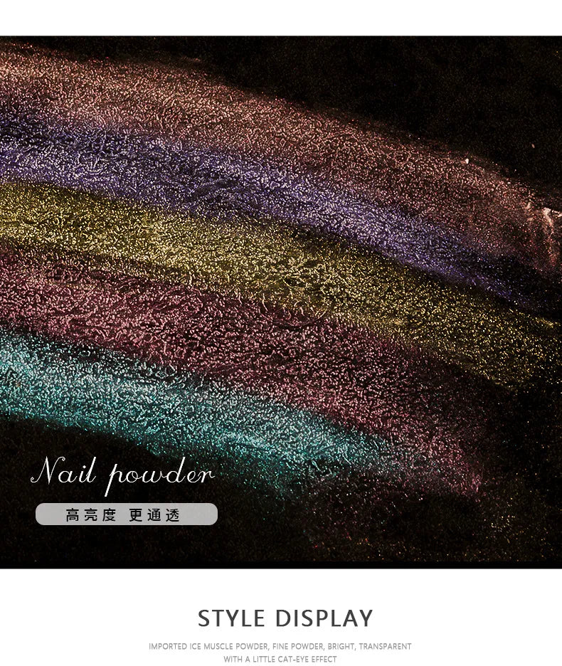 Ultra-Fine Aurora Nail Glitter Powder Sparkle Ice Transparent Polish Iridescent Nail Powder Multi Mirror Effect Glitter Dust Lootquake LLC