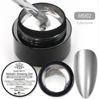 BORN PRETTY Metallic Painting Gel Gold Silver Mirror Effect Nail Polish Super Bright Drawing Line French Nail UV Painting Varnis Lootquake LLC