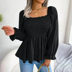 Loose Fit Chiffon Blouse - Elegant Polyester Top | Femstylo - SJB-DIAMOND ELITES