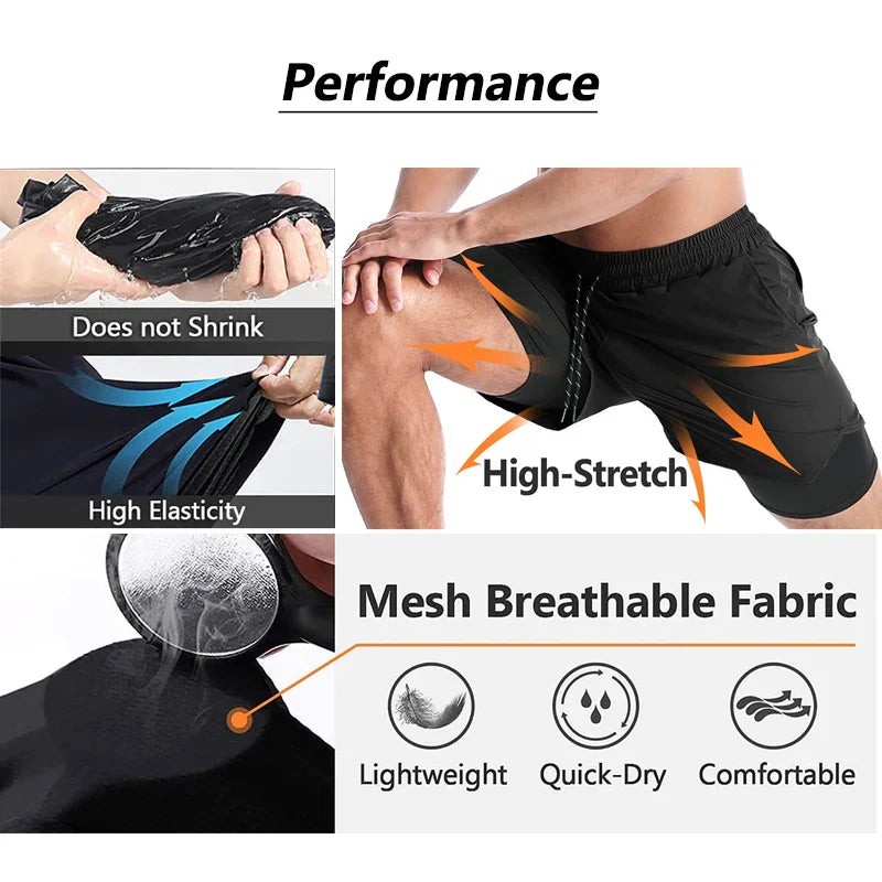 Berserk Skull Print 2 in 1 Running Workout Shorts