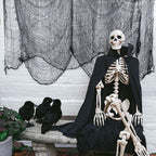 2M/4M Halloween Decorations Black Creepy Gauze Cloth Window Table Door Net Spooky Fancy Dress Party Haunted House Wall DIY Decor